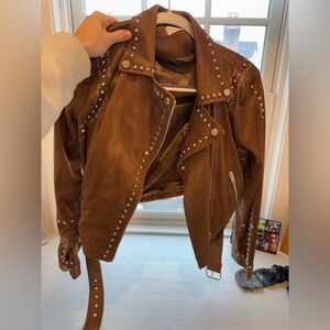 Astr the label studded suede moto